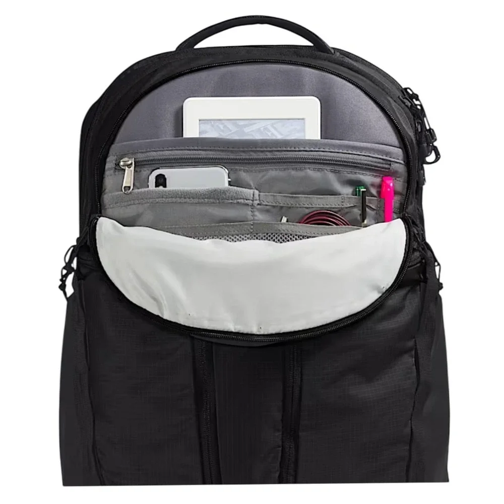 The North Face Surge Backpack Black Rose Gold FlexVent Laptop Travel Bag